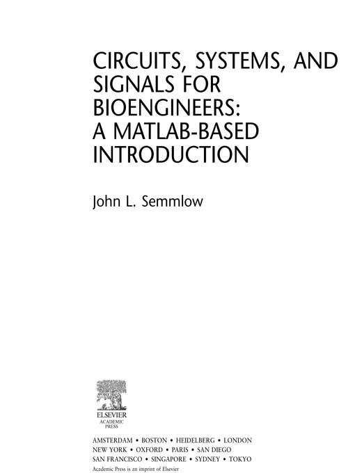 Cover image for Circuits, Signals, and Systems for Bioengineers